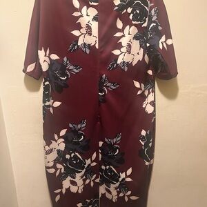 Floral Burgundy Dress